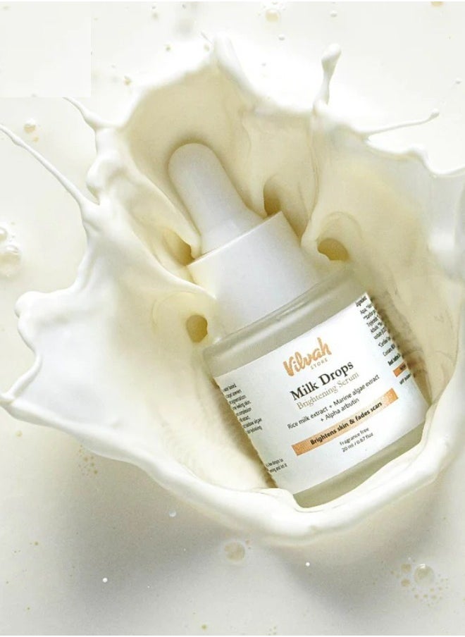 Milk Drops Brightening Serum for Brighter & Even Looking Skin Alpha Arbutin Rice Milk Extract 20ml
