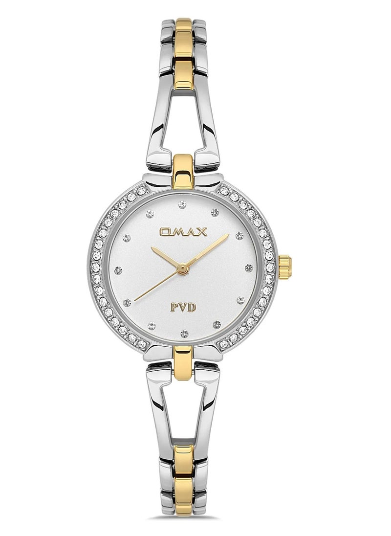 OMAX Omax Women's Luxury Wrist Watch, Watches for Women, Stainless Watches, Steel Silver Band, White Analog Dial, Waterproof Watch, 1 Year Warranty  - Image 1