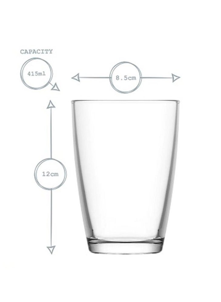 LAV 3 Pieces Vega Long Drink Tumbler Set 415 Ml - Clear - Image 2