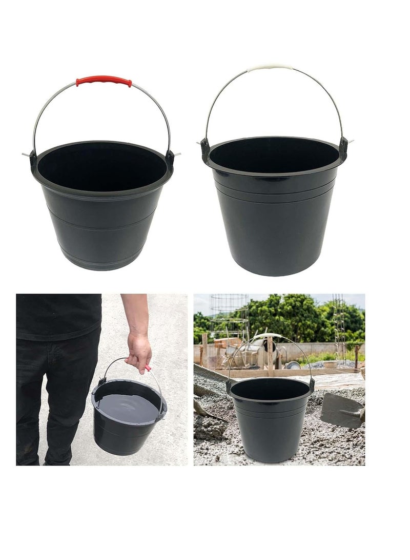 ABBASALI PVC Light Weight Bucket with Handle for Outdoor Gardeners,Construction Field etc With 3 Pair Gloves & 20Pcs Face Mask (1, BLACK)  - Image 1