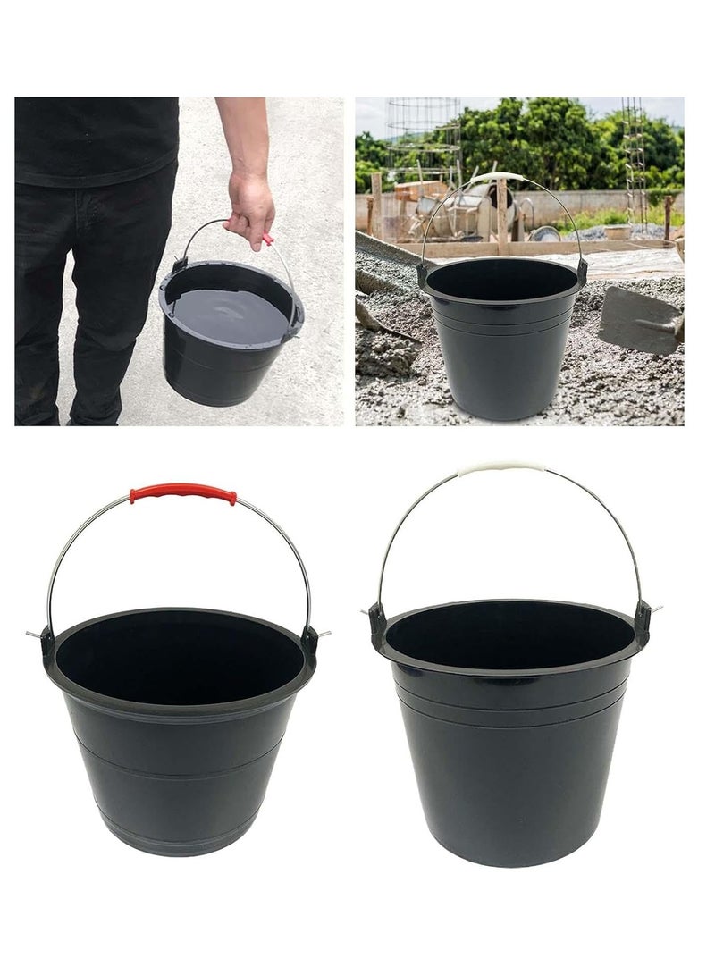 ABBASALI PVC Light Weight Bucket with Handle for Outdoor Gardeners,Construction Field etc With 3 Pair Gloves & 20Pcs Face Mask (1, BLACK)  - Image 2