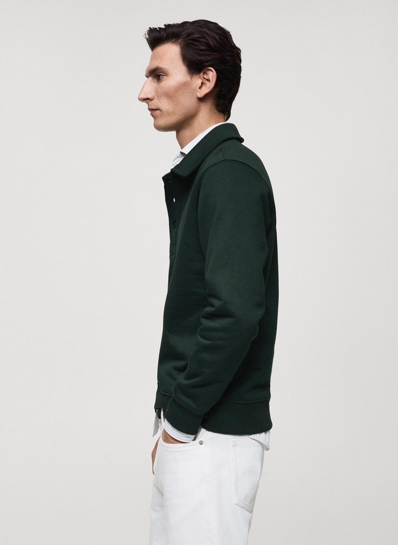 Bola Polo Neck Half Zip Detailed Pullover Sweatshirt