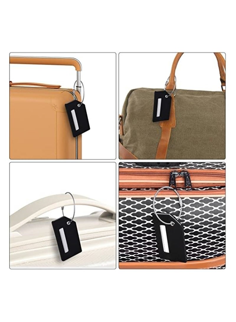 5 Pack Silicone Luggage Tags with Name ID Card - Quick Spot Anti-Lost Tags for Suitcases, Personalized Travel Accessories with Stainless Steel Loop (Black) - Image 5