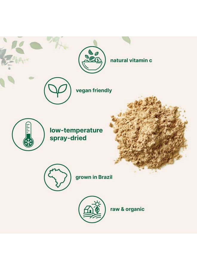 Micro Ingredients - Organic Acerola Powder, 8oz | Natural Organic Vitamin C Superfood | No Sugar & Additives | Great Flavor for Drinks, Smoothie, & Beverages | Non-GMO & Vegan Friendly, Brazil Origin - Image 1