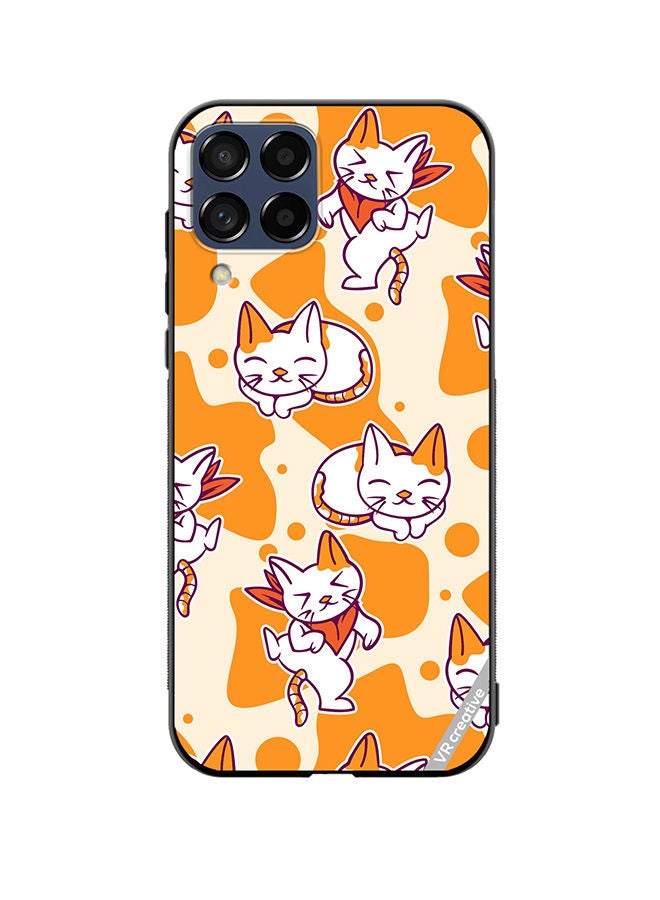 VR CREATIVE Protective Case Cover For Samsung Galaxy M33 Chilling Cat Pattern Design Multicolour - Image 1