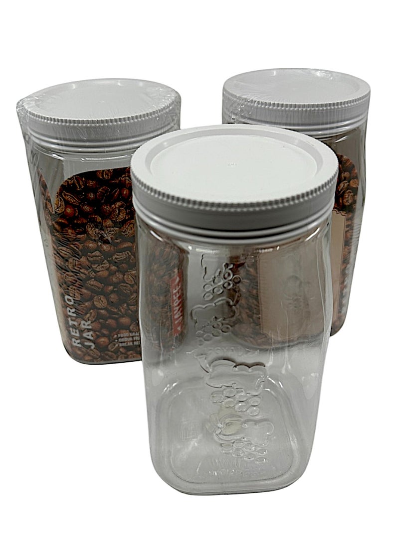 JAYPEE 3 Piece Plastic Food Storage Container Set 1000ml- Airtight Lids - Food Storage Box - Storage Boxes - Kitchen Cabinet Organizers - Plastic Food Container - Clear 3-Piece  - Image 2