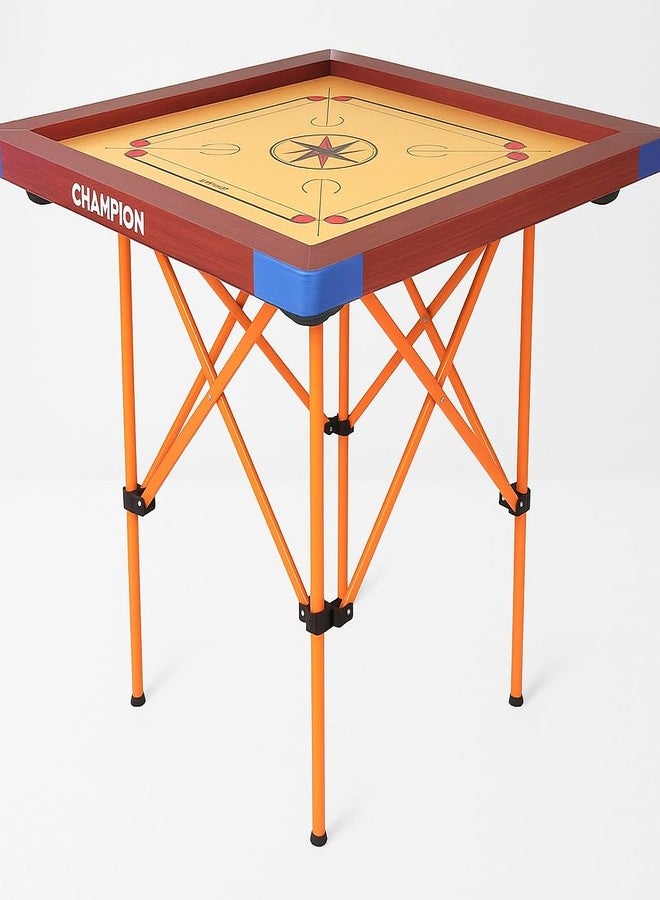 KNK Carrom Board Stand - Foldable, Height Adjustable, Professional Quality (Orange) - Image 1