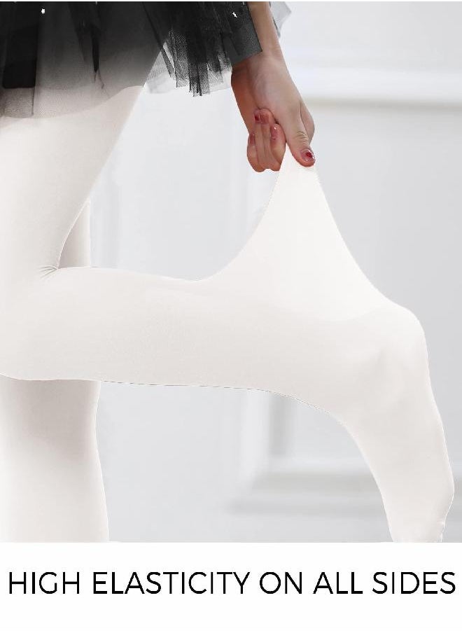 Stelle Stelle Girls Ballet Dance Students School Footed Tight (Toddler/Little Kid/Big Kid), (2-White, 2-4T)  - Image 3