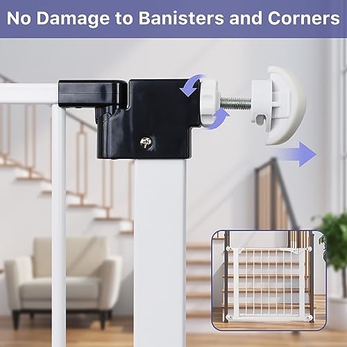 GRENFU Baby Gate Banister Adapter (2 Pack) Universal Hardware for Pressure Mounted Gate - Stairs to Wall Parts for Pets - White Extender - Image 5