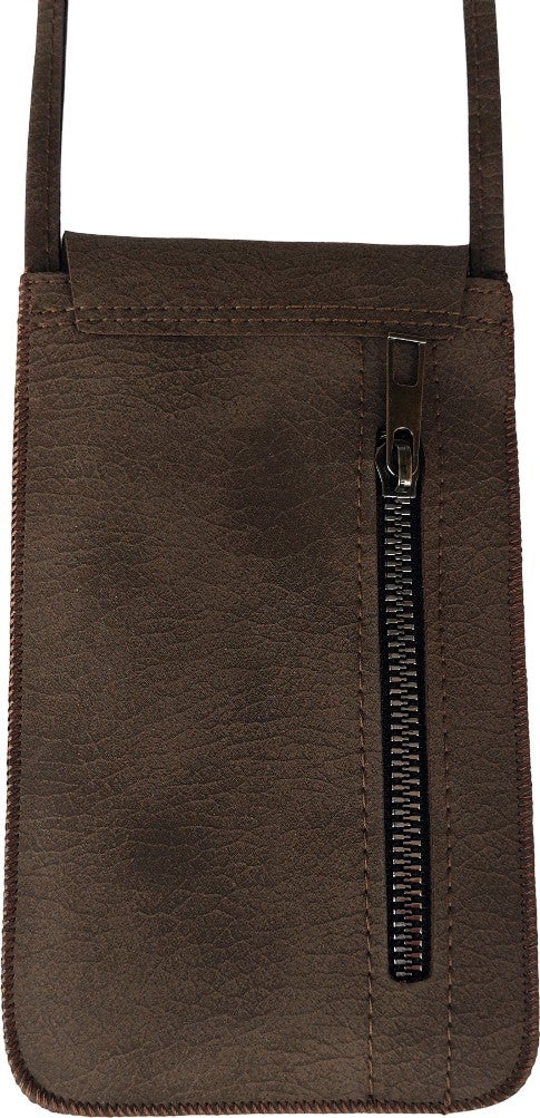 Cemmys Women's Crossbody Nubuck Shoulder Phone Bag Case - Brown  - Image 2