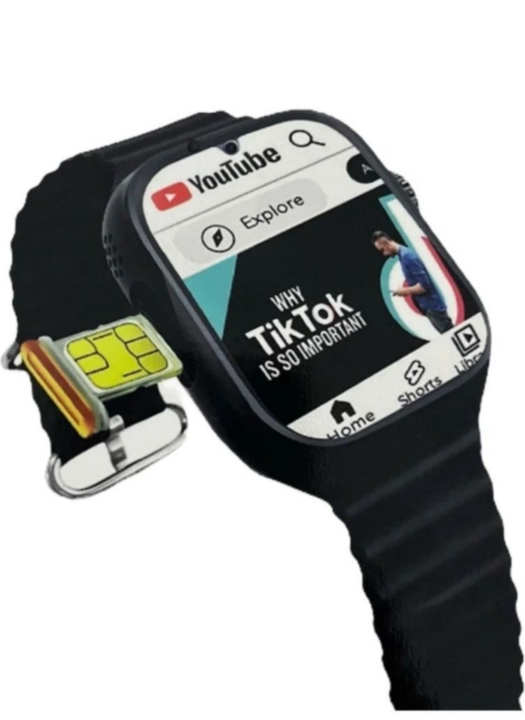 Ultra - S9 ULTRA Smart Watch Series 8 Full Screen Wireless Charging Function Built In 4G SIM Card Internet Connection And Phone Calls Supports Many Mobile Applications Compatible It contains a camera With Android And IOS System - Image 1