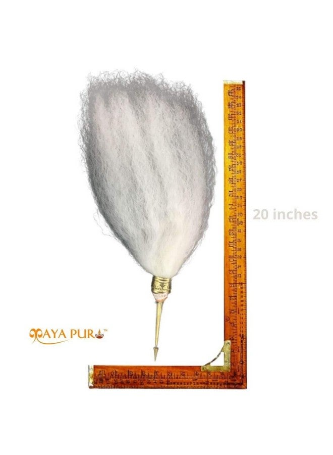 MAYAPURI Chawar/Chanwara/Chaur/Chavar Sahib in Metal Body/Sacred Fly Whisk Long 20 inches (Pack of 1) - Image 2