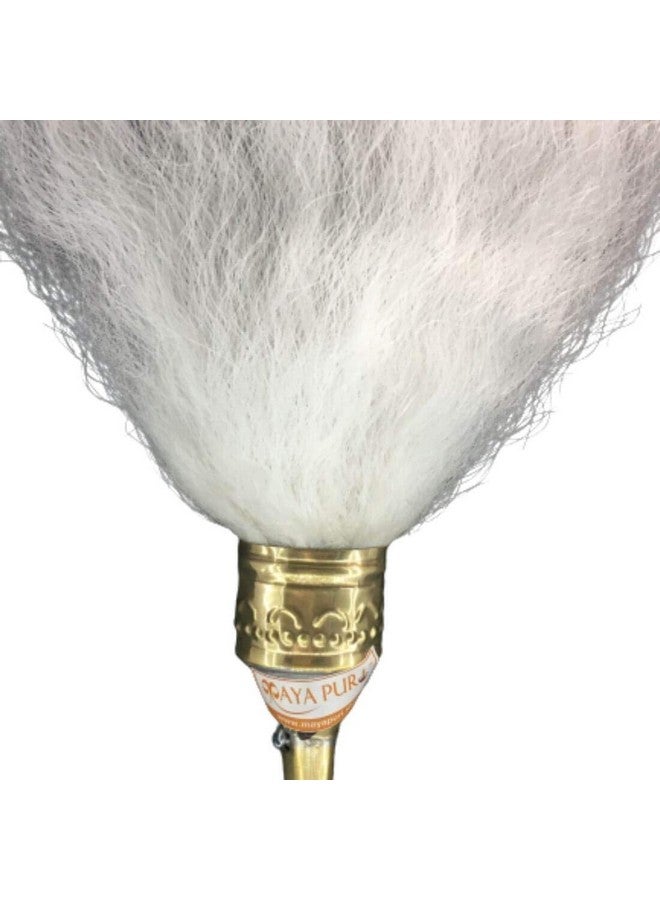 MAYAPURI Chawar/Chanwara/Chaur/Chavar Sahib in Metal Body/Sacred Fly Whisk Long 20 inches (Pack of 1) - Image 3