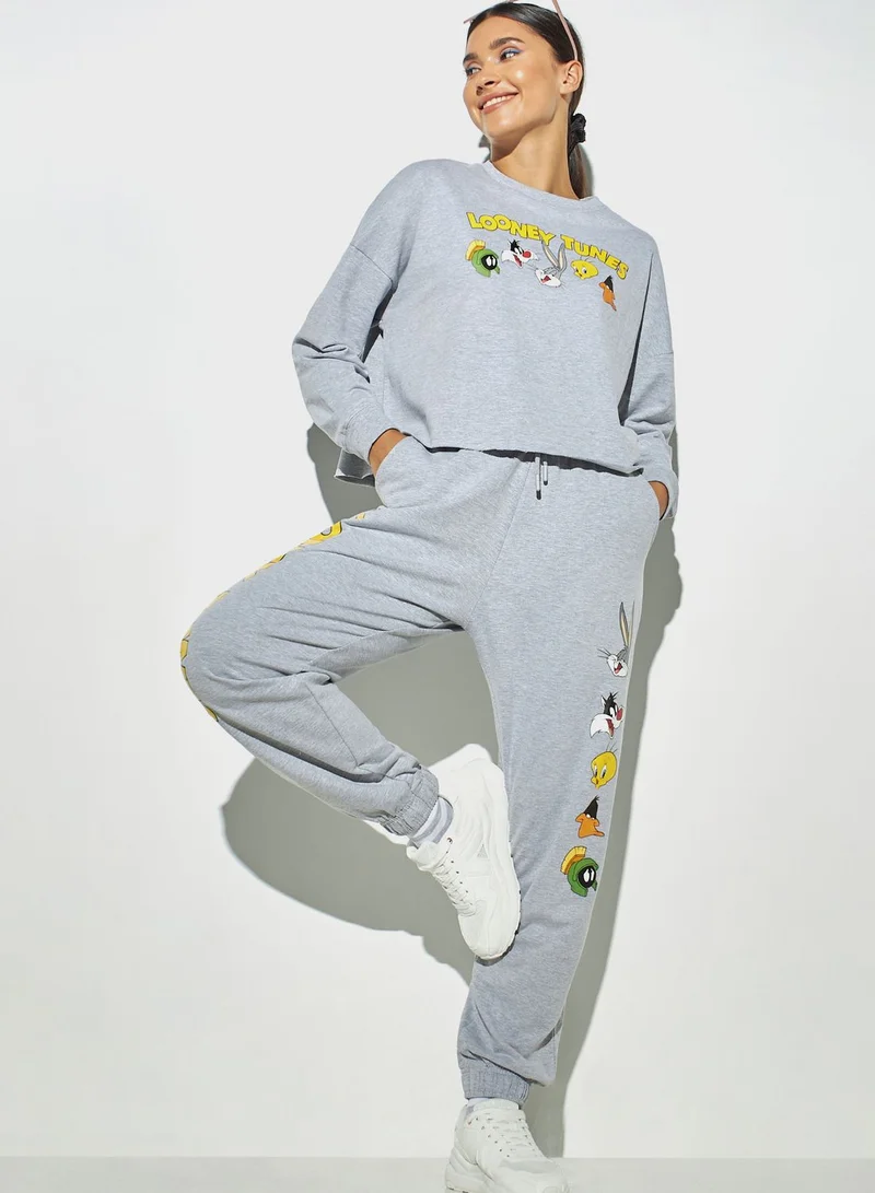 اس بي كاركترز Printed High Waist Pants