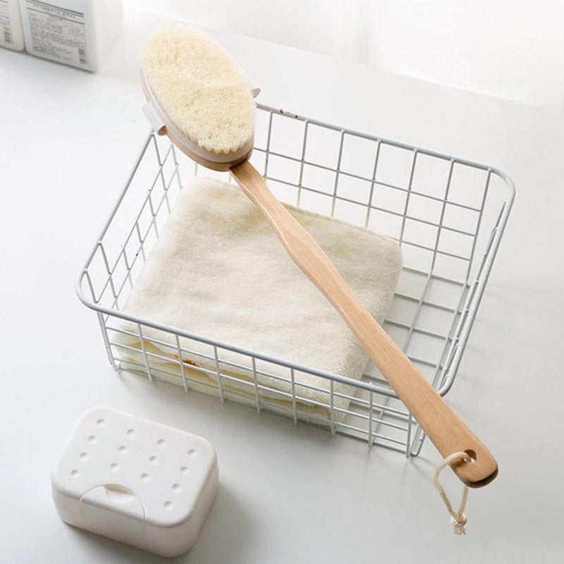 38.5cm long wooden handle bath brush, boar bristle scrub brush, back scrub brush, massage brush, back scrub brush, bath brush - Image 5