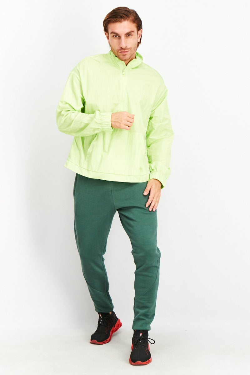 royalty Men Solid Wind Breaker Jacket, Yellow Green  - Image 3