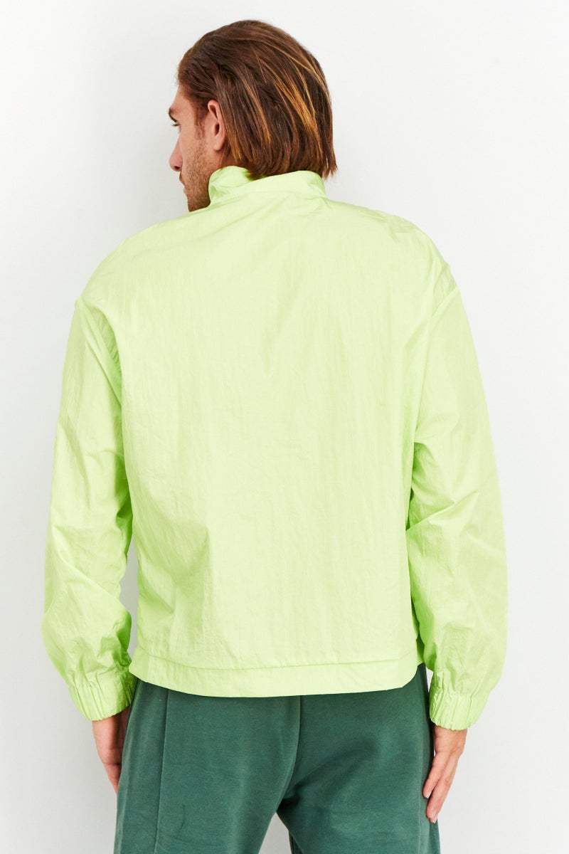 royalty Men Solid Wind Breaker Jacket, Yellow Green  - Image 2