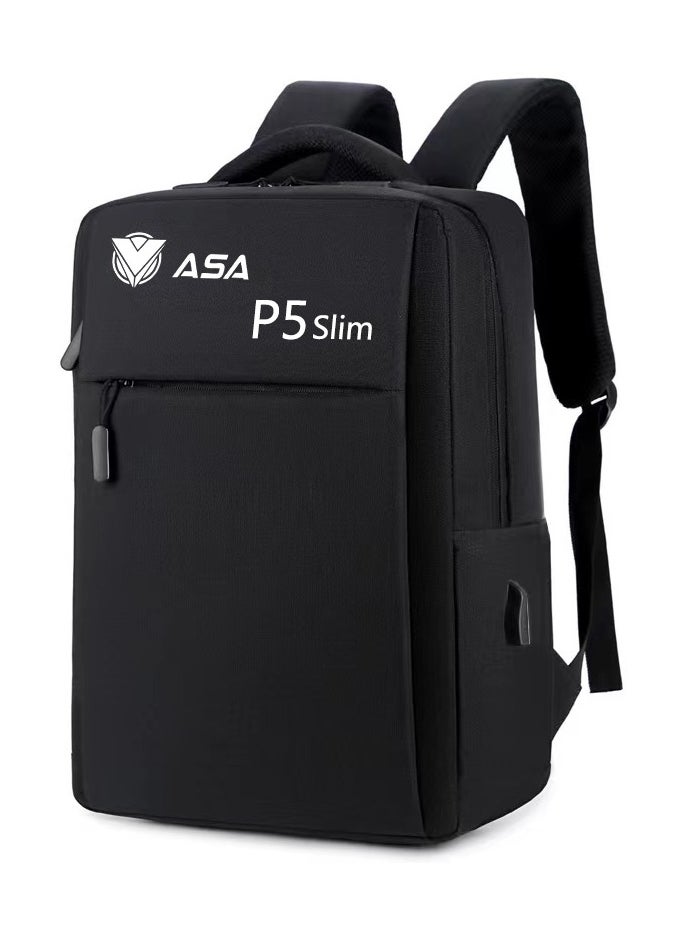 أيه أس أيه حقيبة حمل لجهاز PS5 Slim Edition، حقيبة تخزين على الظهر لحماية جهاز PS5 Slim، وحدات التحكم، القاعدة والملحقات، مقاومة للصدمات، ومقاومة للماء والخدش  - Image 4