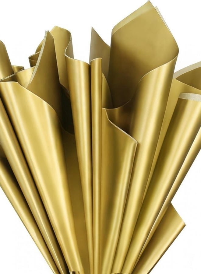 Hlonon 50 Sheets Tissue Paper for Gift Bags - 14 x 20 Inches Recyclable Gold Wrapping Paper for Weddings Birthday DIY Project Christmas Gift Wrapping Crafts Decor - Image 1