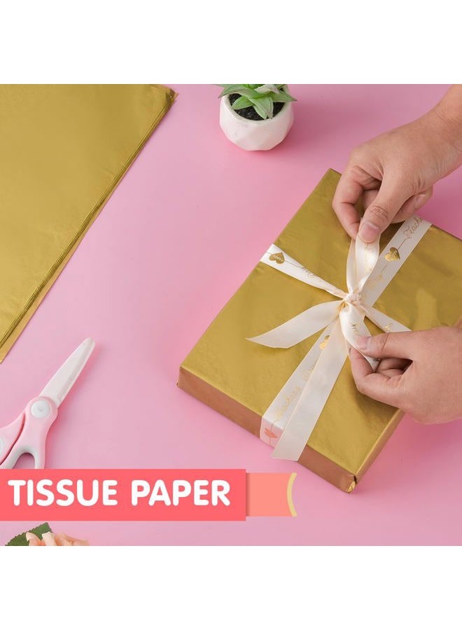 Hlonon 50 Sheets Tissue Paper for Gift Bags - 14 x 20 Inches Recyclable Gold Wrapping Paper for Weddings Birthday DIY Project Christmas Gift Wrapping Crafts Decor - Image 4