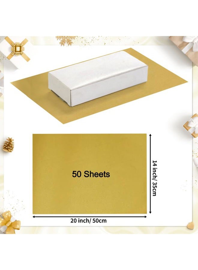 Hlonon 50 Sheets Tissue Paper for Gift Bags - 14 x 20 Inches Recyclable Gold Wrapping Paper for Weddings Birthday DIY Project Christmas Gift Wrapping Crafts Decor - Image 3