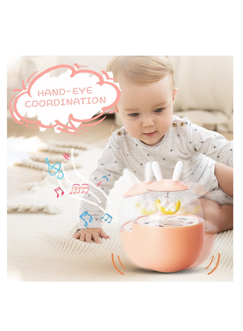 SOLARAE Baby Toys Wobblers, Enlightenment Toys Tumblers, Early Learning Toys, Newborn Gifts with Jingle and Silicone Ears for Baby, Kid, Toddler, girl(Pink) - Image 5