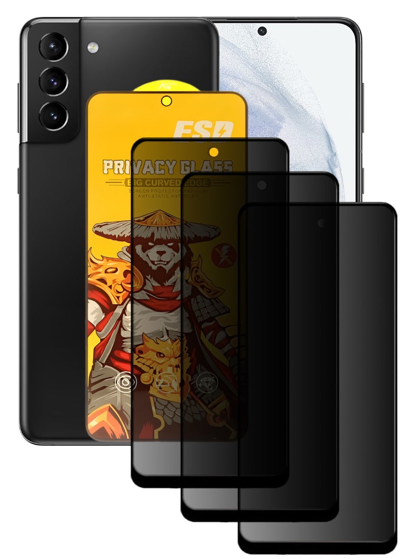 ESD 3 Pieces Tempered Dustproof Privacy Glass Screen Protector Compatible For Samsung Galaxy S21 Plus - Image 1