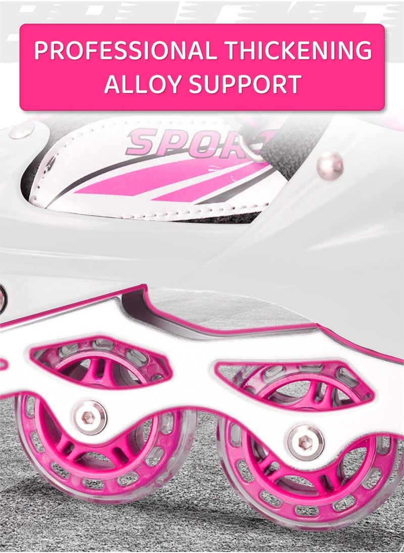 LEOKOR - Adjustable Roller Skate Shoe Set,for Kids Ages 3-8 or 6-12 Children's Roller Skates,with LED Light-Up Wheels and Protective Gear set - Image 1