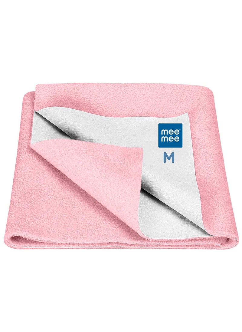 mee mee Instadry Cotton Bed Protector Mattress Ultra Absorbent Quick Dry Sheet for Newborns Soft Breathable Reusable Waterproof Cot Sheet for Toddlers Skin Friendly 140x220cm pink  - Image 1
