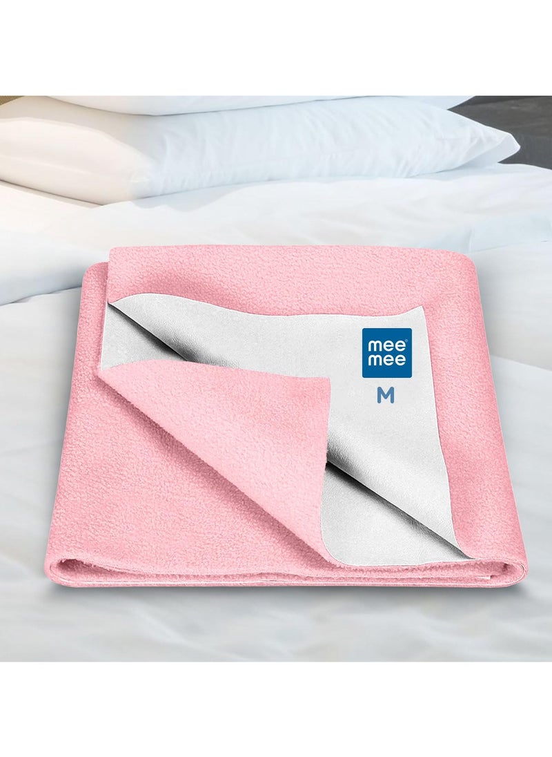 mee mee Instadry Cotton Bed Protector Mattress Ultra Absorbent Quick Dry Sheet for Newborns Soft Breathable Reusable Waterproof Cot Sheet for Toddlers Skin Friendly 140x220cm pink  - Image 3