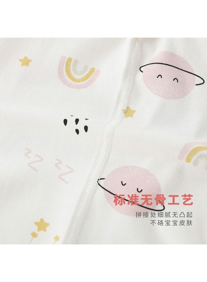 Shubeyi Children's Pajamas Autumn Clothing Set Pure Cotton Baby Underwear Suit Boys And Girls Home Wear Infant Clothing Pink 120cm