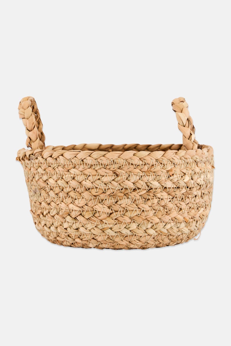 Muy Mucho Mini Round Basket With Handles, Tan - Image 2