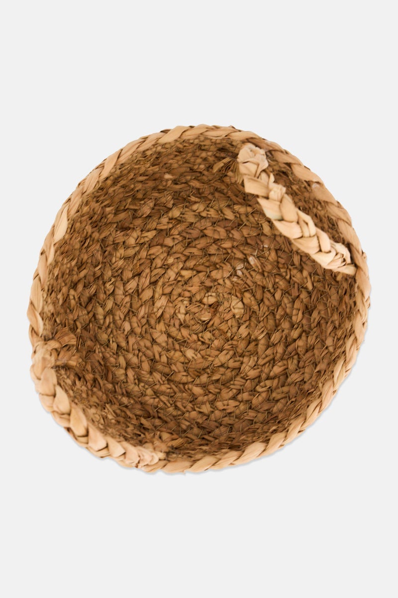 Muy Mucho Mini Round Basket With Handles, Tan - Image 3
