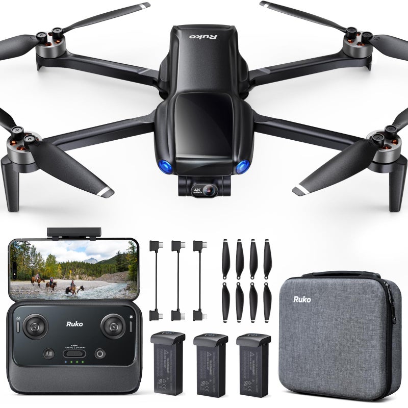 Ruko U11MINI 4K Drones with Camera for Adults 4K Video 8K Photo Under 249g 3Axis Gimbal EIS 20000ft Transmission AI TakeoffLanding Auto Return GPS with Beeper Beginner 96Min Flight - Image 2