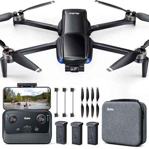 Ruko U11MINI 4K Drones with Camera for Adults 4K Video 8K Photo Under 249g 3Axis Gimbal EIS 20000ft Transmission AI TakeoffLanding Auto Return GPS with Beeper Beginner 96Min Flight