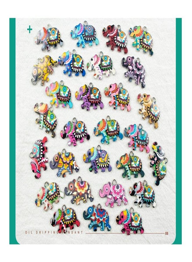 Pingyongchang 56PCS Elephant Charms Elephant Bracelet Charms Elephant Pendant Charms for Jewelry Making Earring DIY Keychain -28pcs - Image 2