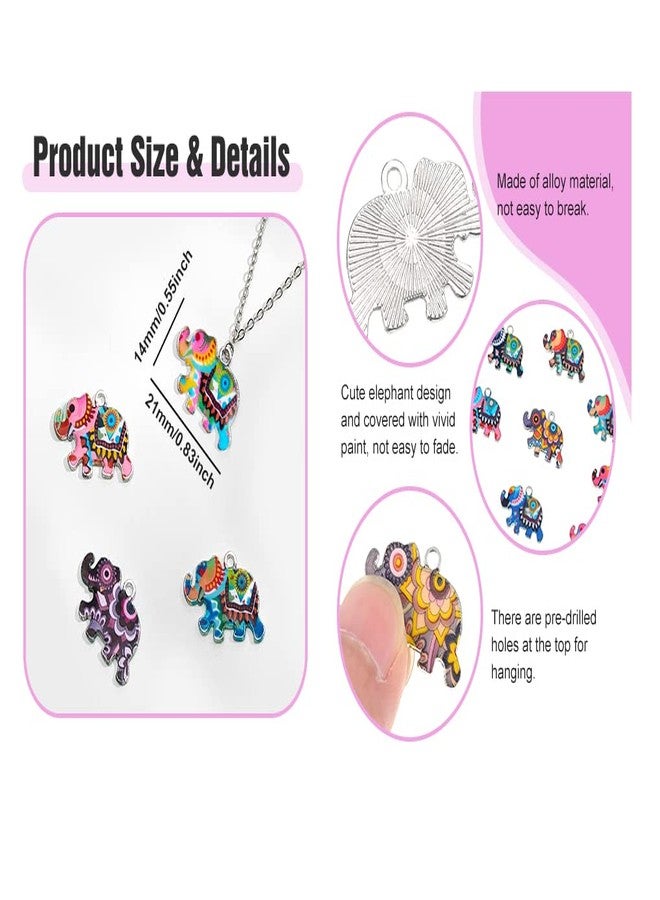 Pingyongchang 56PCS Elephant Charms Elephant Bracelet Charms Elephant Pendant Charms for Jewelry Making Earring DIY Keychain -28pcs - Image 3
