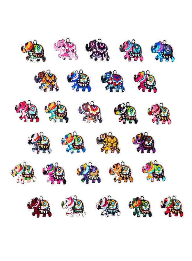Pingyongchang 56PCS Elephant Charms Elephant Bracelet Charms Elephant Pendant Charms for Jewelry Making Earring DIY Keychain -28pcs - Image 1