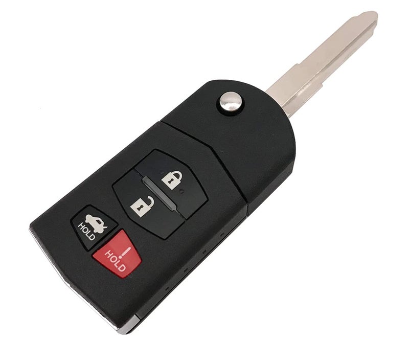 BTOZRF J-ACCES Replacement Key Fob Case Shell Fit for Mazda 3 5 6 CX-7 CX-9 RX-8 MX-5 Miata 4 Buttons Flip Keyless Entry Remote Key Housing Outer Cover (1) - Image 1