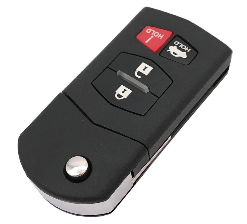 BTOZRF J-ACCES Replacement Key Fob Case Shell Fit for Mazda 3 5 6 CX-7 CX-9 RX-8 MX-5 Miata 4 Buttons Flip Keyless Entry Remote Key Housing Outer Cover (1) - Image 3