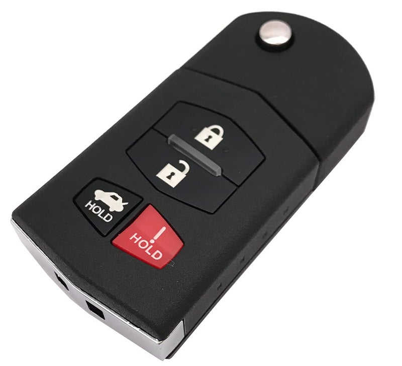 BTOZRF J-ACCES Replacement Key Fob Case Shell Fit for Mazda 3 5 6 CX-7 CX-9 RX-8 MX-5 Miata 4 Buttons Flip Keyless Entry Remote Key Housing Outer Cover (1) - Image 2