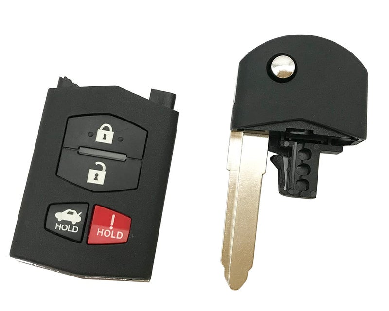BTOZRF J-ACCES Replacement Key Fob Case Shell Fit for Mazda 3 5 6 CX-7 CX-9 RX-8 MX-5 Miata 4 Buttons Flip Keyless Entry Remote Key Housing Outer Cover (1) - Image 4