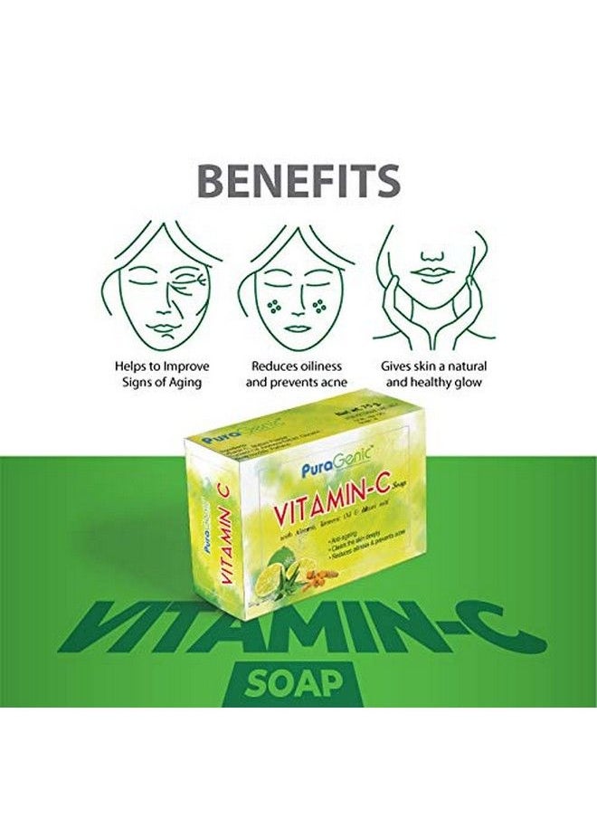 PuraGenic - Vitamin C Bathing Soap With Aloe Vera Turmeric And Multani Mitti 75Gm Combo Pack Of 6 Skin Lightening Soap For Men And Women - Image 1