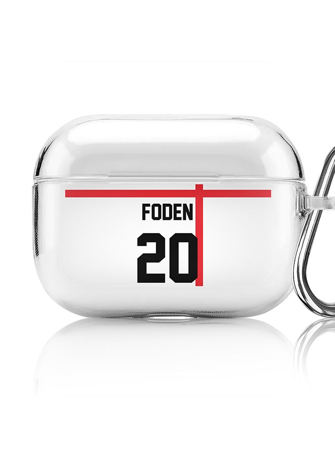 Stylizedd Classic Clear printed Case for Apple AirPods Pro 2nd Generation Thin Transparent Cover - Football Team - England, Player Name - Foden - Image 1