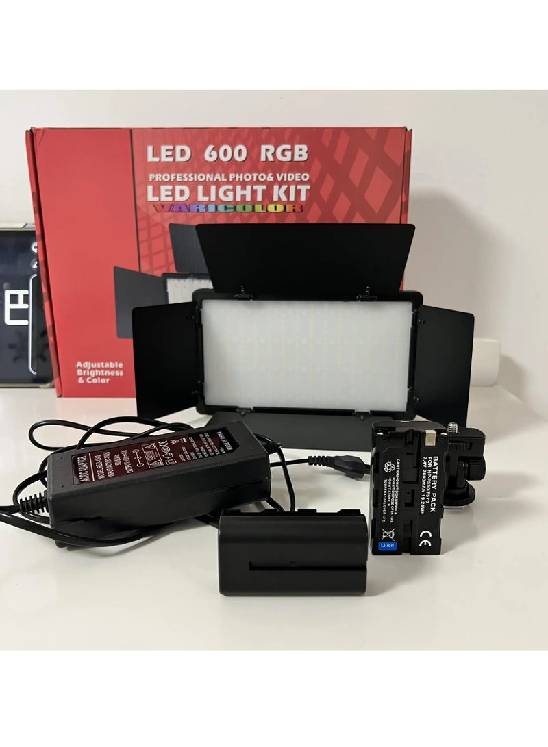 Professional Photo & Video LED 600 RGB Light Kit With battery - Image 2