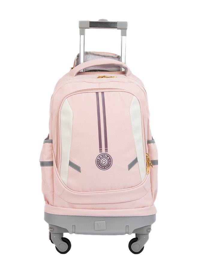 بريما حقيبة مدرسية للطلاب بعجلات 20 بوصة | حقيبة قابلة للتحويل بعجلات قابلة للإزالة 4 عجلات، مع مقلمة، لون زهري جذاب، تصميم خفيف ومتين ومناسبة للسفر والمدرسة - Image 1