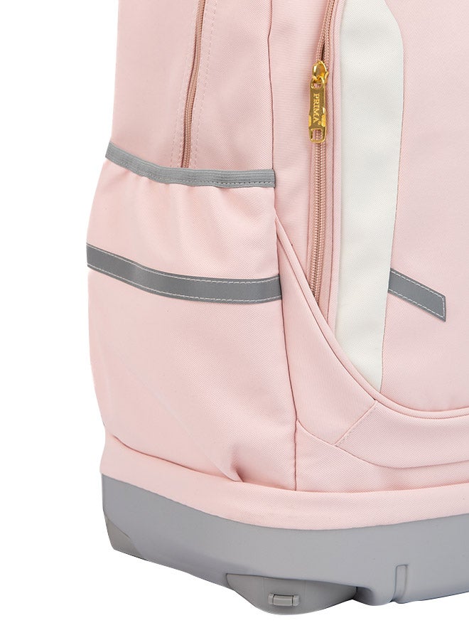 بريما حقيبة مدرسية للطلاب بعجلات 20 بوصة | حقيبة قابلة للتحويل بعجلات قابلة للإزالة 4 عجلات، مع مقلمة، لون زهري جذاب، تصميم خفيف ومتين ومناسبة للسفر والمدرسة - Image 3