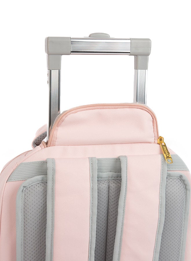 بريما حقيبة مدرسية للطلاب بعجلات 20 بوصة | حقيبة قابلة للتحويل بعجلات قابلة للإزالة 4 عجلات، مع مقلمة، لون زهري جذاب، تصميم خفيف ومتين ومناسبة للسفر والمدرسة - Image 5