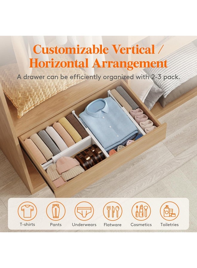 لايفويت مجموعة من 5 فواصل أدراج بلاستيكية من لايف ويت، ارتفاع 4 بوصات، قابلة للتعديل من 13.5 إلى 22 بوصة، لتنظيم الملابس، وفصل أدراج قابلة للتمدد في غرف النوم/الحمام/المطبخ/الثلاجة/المكتب، وتخزينها. - Image 5