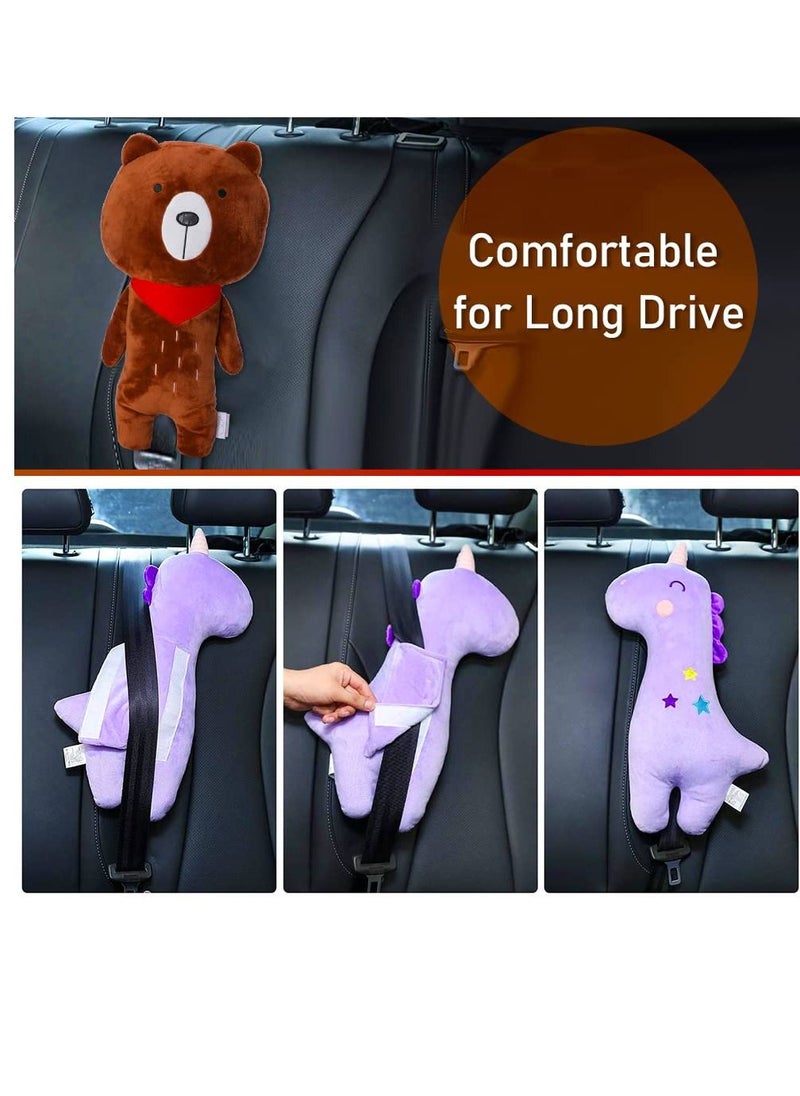 Y&D Seat Belt Cover Pillow for Kids, Car Seatbelt Cushion Head Shoulder Neck Support Protector Pad, Soft Stuffed Plush Travel Vehicle Safety Belts Strap For Kids Of All Ages  - Image 3